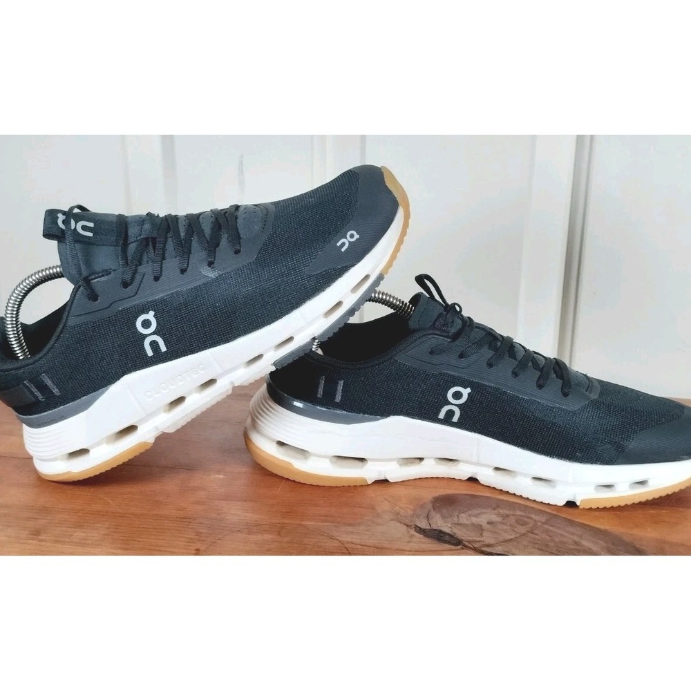 On Cloud 5 Coast Women's Shoes Size 9.5 Black White Mesh Athleisure Travel - Picture 2 of 11